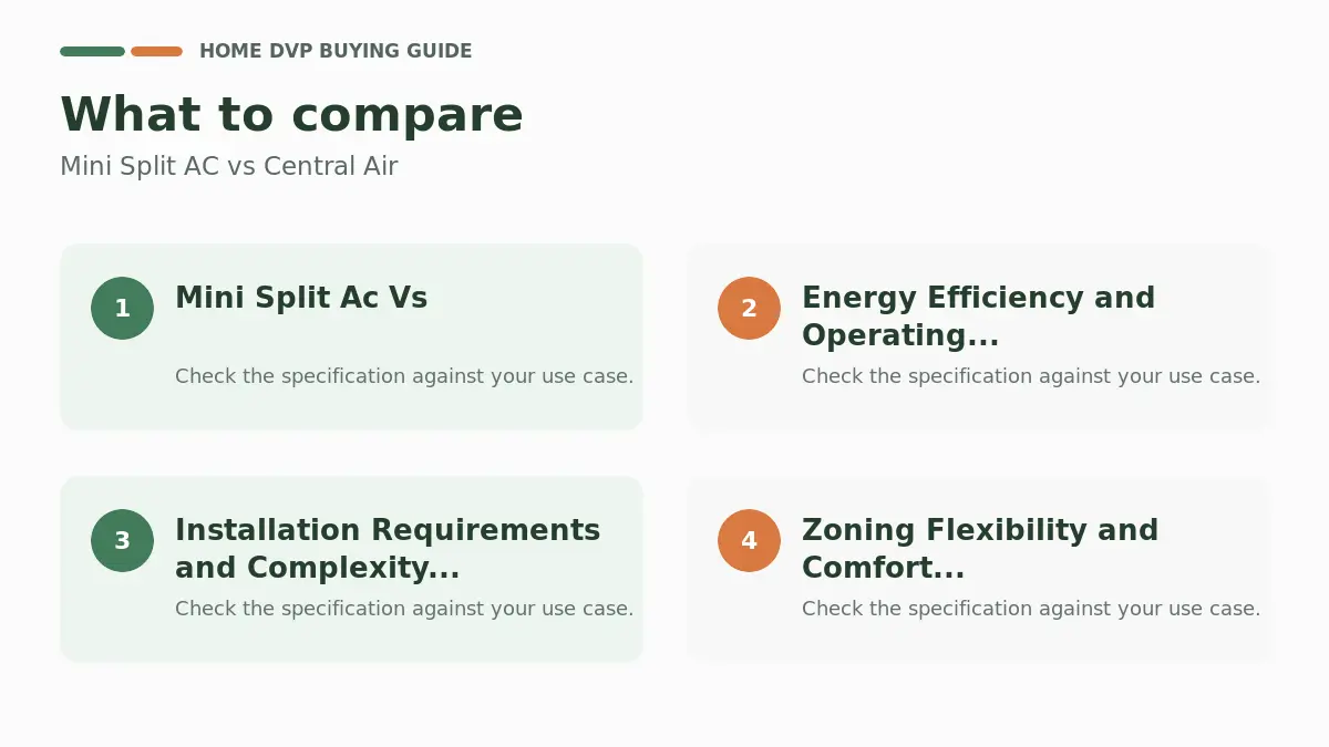 Mini Split Ac Vs Central Air 2026: Expert Reviews & Buying Guide 1 Key factors to compare when choosing Mini Split AC vs Central Air