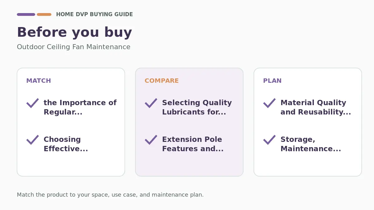 Outdoor Ceiling Fan Maintenance 2026 2 Pre-purchase checklist for comparing Outdoor Ceiling Fan Maintenance