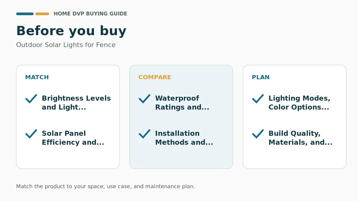 Pre-purchase checklist for comparing Outdoor Solar Lights for Fence