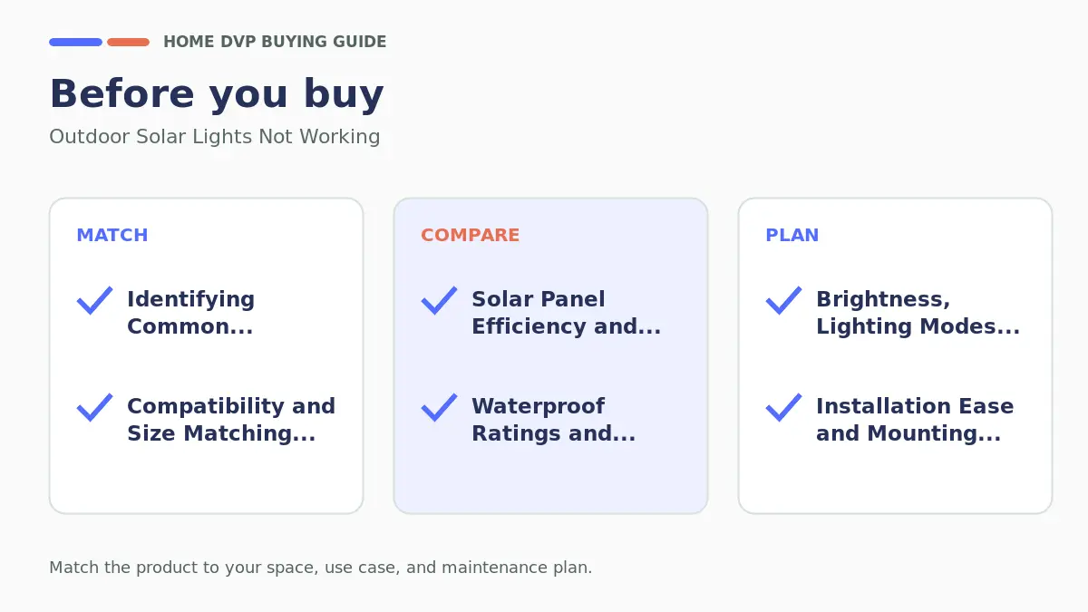 Pre-purchase checklist for comparing Outdoor Solar Lights Not Working