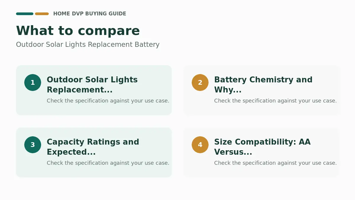 Key factors to compare when choosing Outdoor Solar Lights Replacement Battery