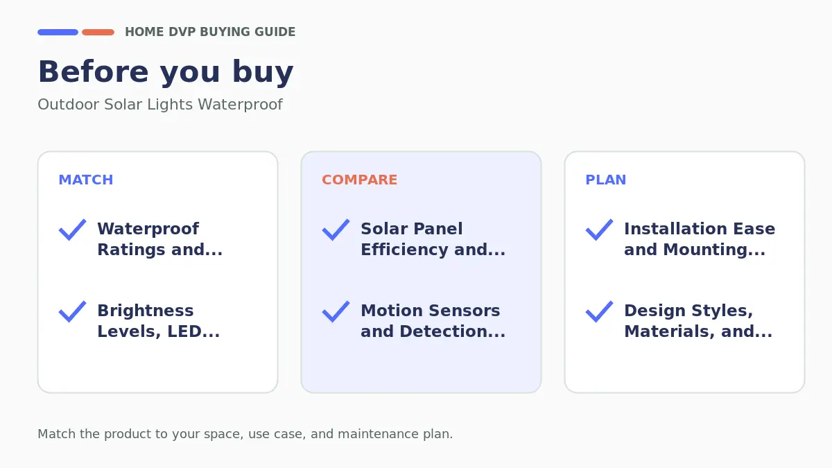 Pre-purchase checklist for comparing Outdoor Solar Lights Waterproof