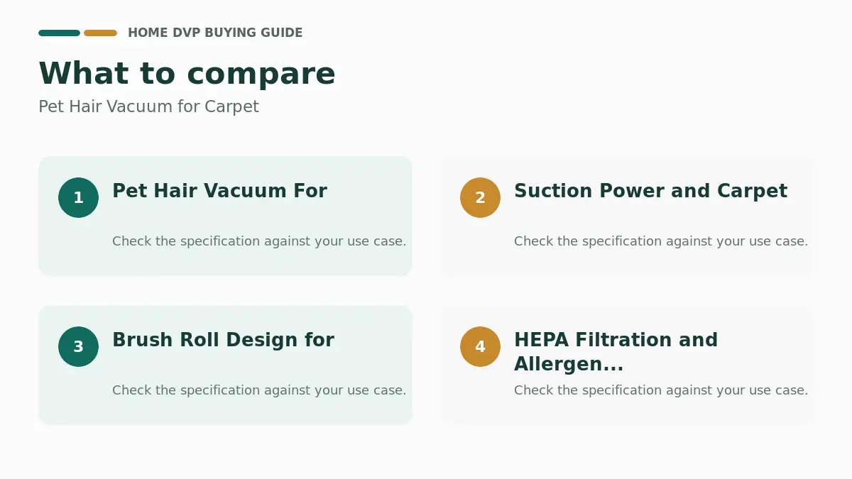 Pet Hair Vacuum For Carpet 2026: Expert Reviews & Buying Guide 1 Key factors to compare when choosing Pet Hair Vacuum for Carpet
