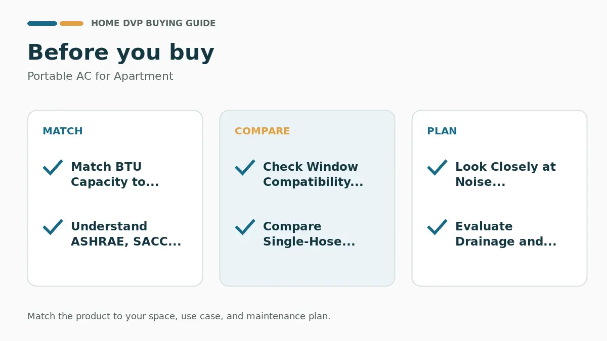 Portable AC for Apartment: 15 Best Renter-Friendly Picks 2 Pre-purchase checklist for comparing Portable AC for Apartment
