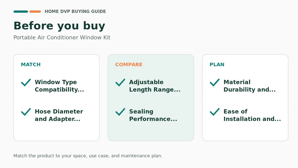 Pre-purchase checklist for comparing Portable Air Conditioner Window Kit