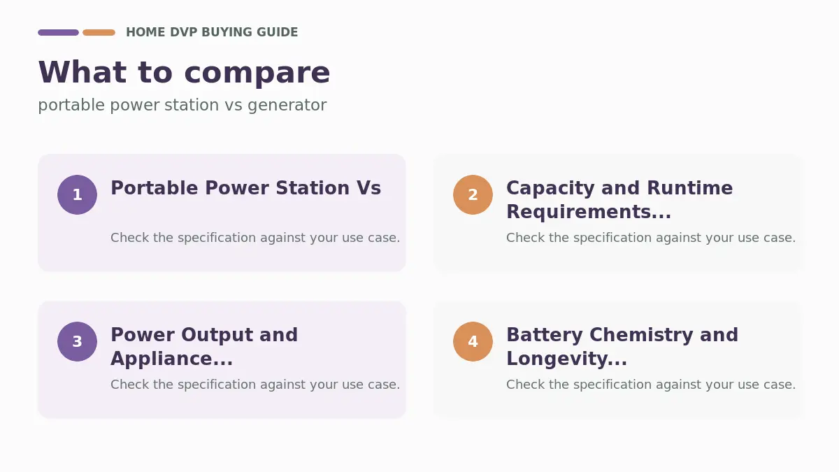 Portable Power Station Vs Generator 2026: Expert Reviews & Buying Guide 1 Key factors to compare when choosing portable power station vs generator