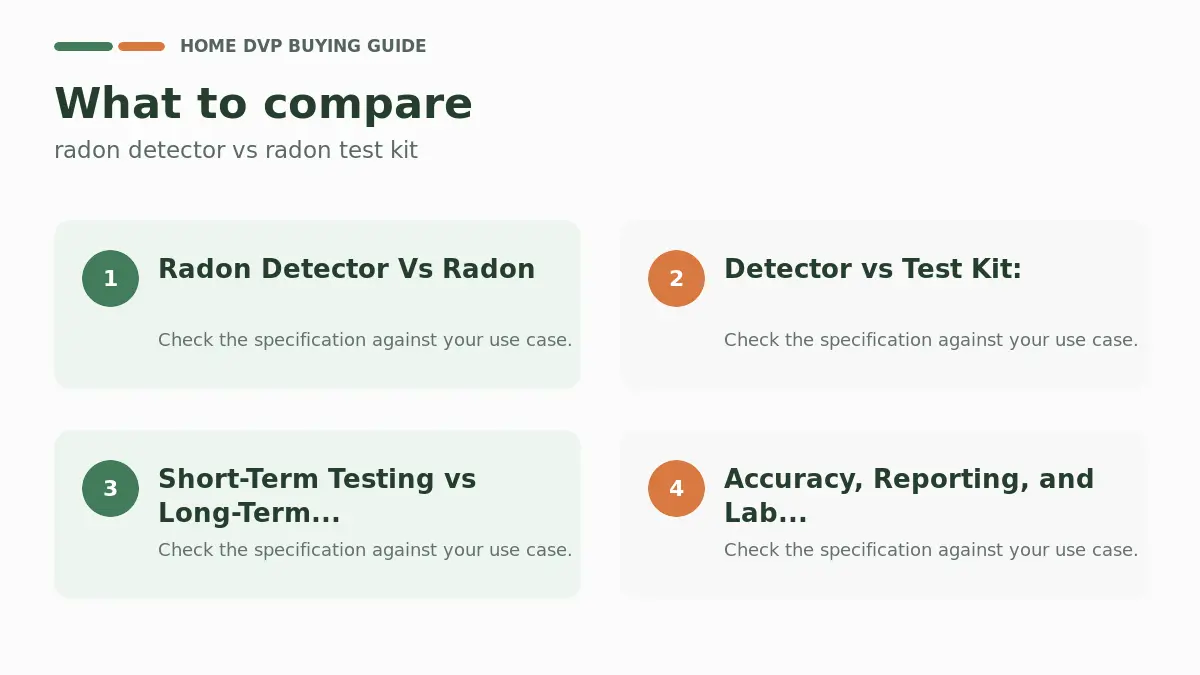 Key factors to compare when choosing radon detector vs radon test kit