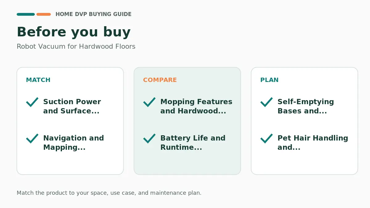 Pre-purchase checklist for comparing Robot Vacuum for Hardwood Floors