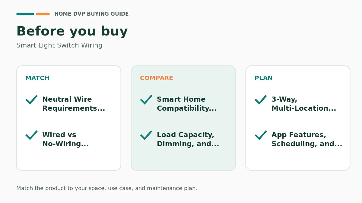 Pre-purchase checklist for comparing Smart Light Switch Wiring