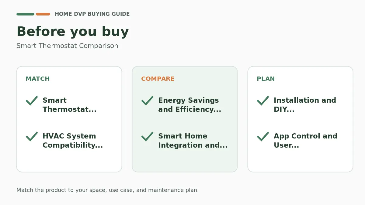 Pre-purchase checklist for comparing Smart Thermostat Comparison