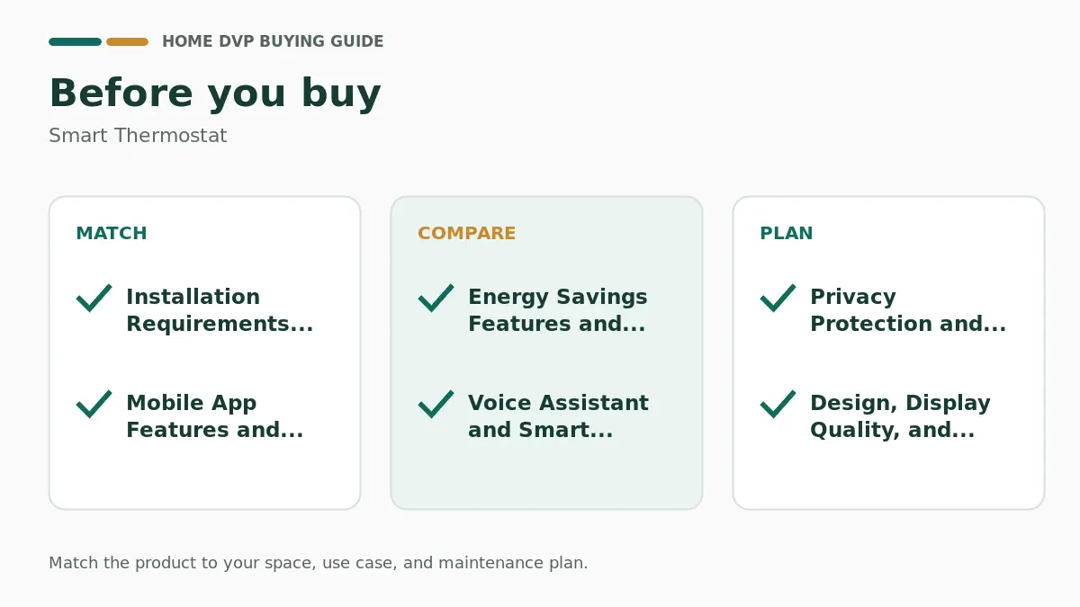 Pre-purchase checklist for comparing Smart Thermostat