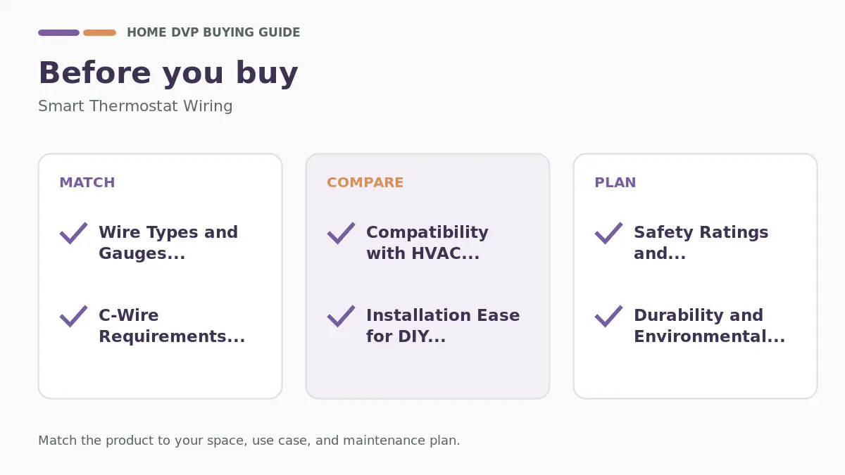 Pre-purchase checklist for comparing Smart Thermostat Wiring
