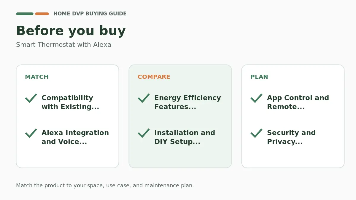 Pre-purchase checklist for comparing Smart Thermostat with Alexa