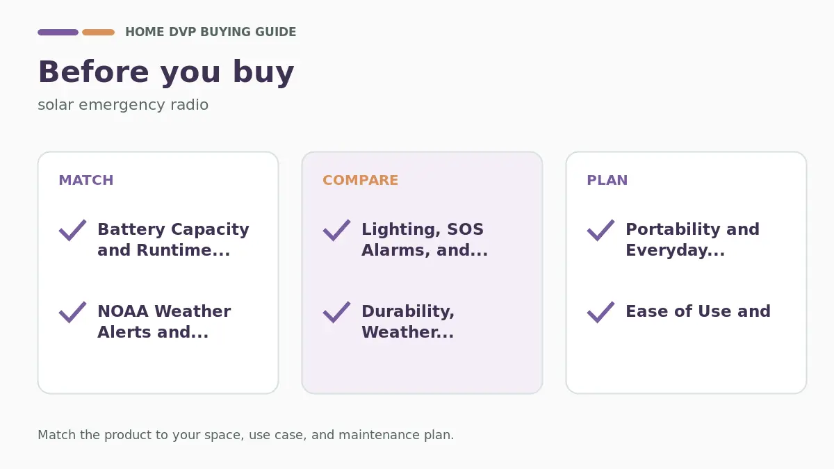 Pre-purchase checklist for comparing solar emergency radio