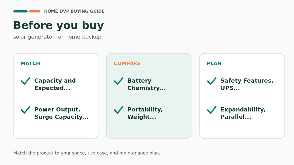 Solar Generator For Home Backup 2026: Expert Reviews & Buying Guide 2 Pre-purchase checklist for comparing solar generator for home backup