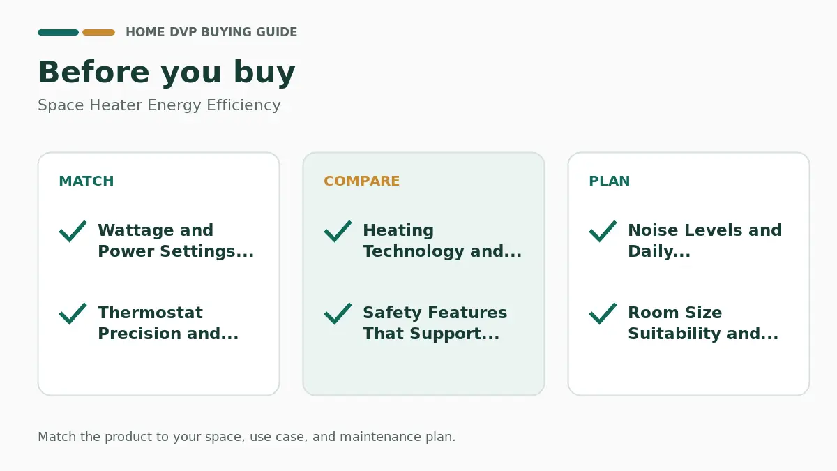 Space Heater Energy Efficiency 2026: Expert Reviews & Buying Guide 2 Pre-purchase checklist for comparing Space Heater Energy Efficiency