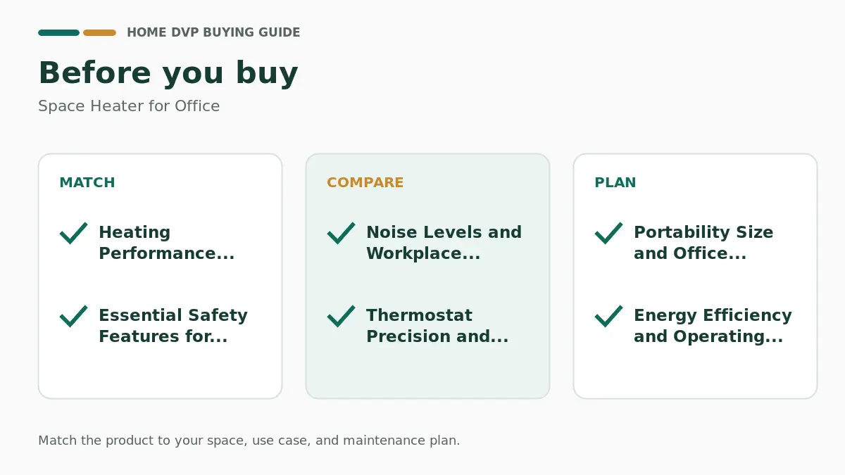 Pre-purchase checklist for comparing Space Heater for Office