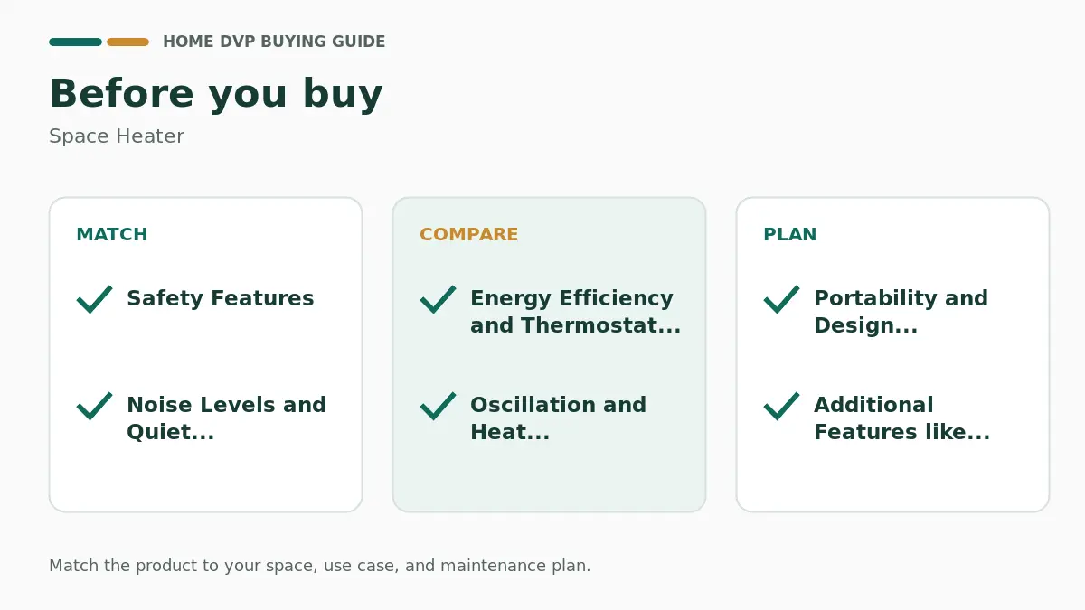 Pre-purchase checklist for comparing Space Heater