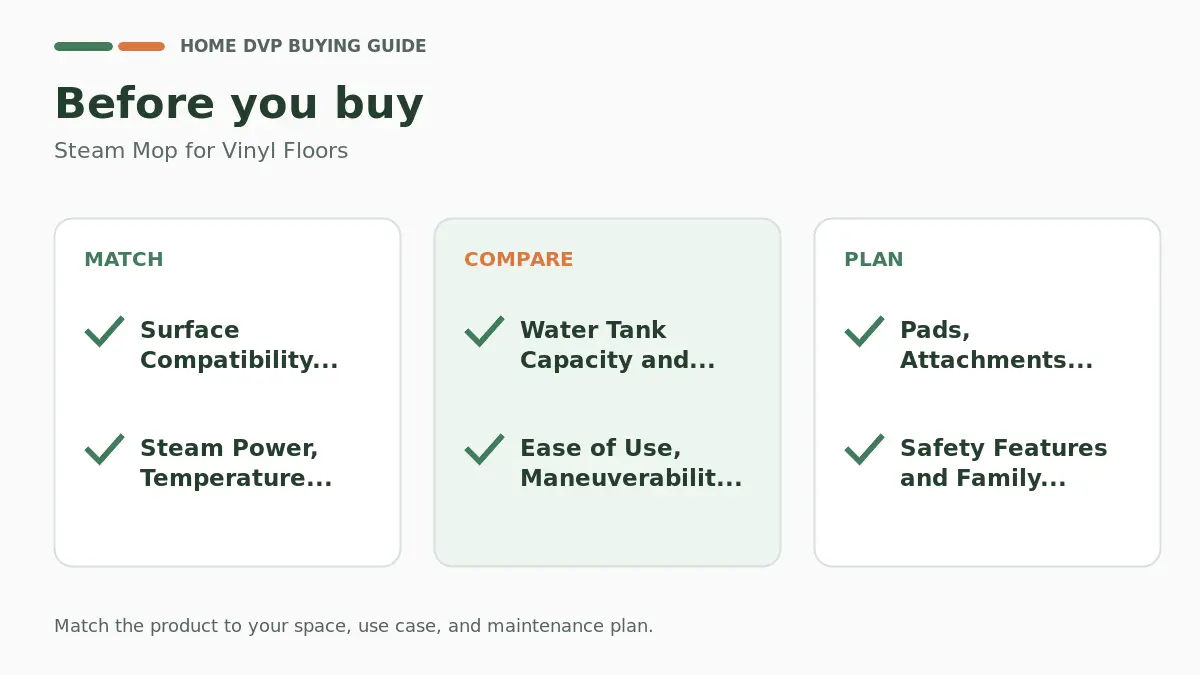 Steam Mop For Vinyl Floors 2026 2 Pre-purchase checklist for comparing Steam Mop for Vinyl Floors