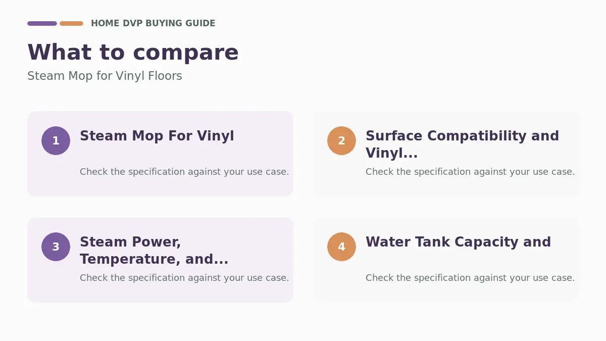 Steam Mop For Vinyl Floors 2026 1 Key factors to compare when choosing Steam Mop for Vinyl Floors