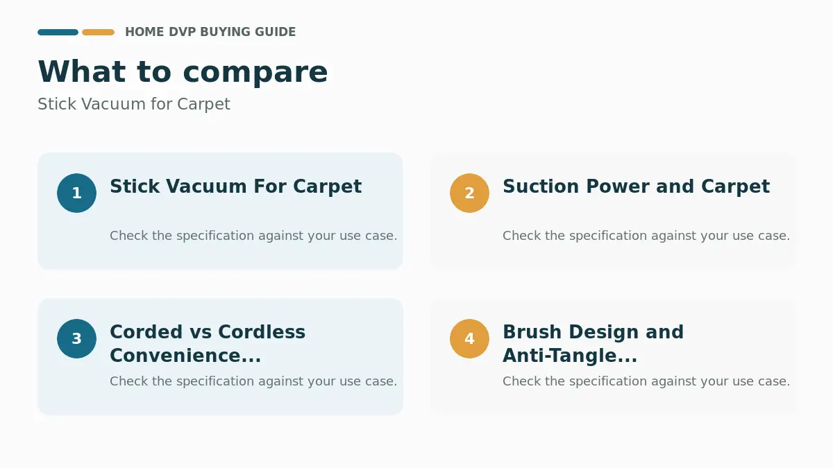 Key factors to compare when choosing Stick Vacuum for Carpet