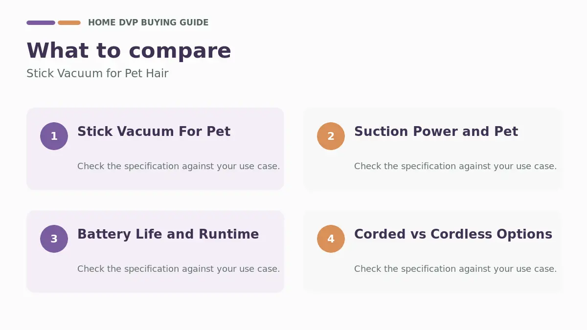 Stick Vacuum For Pet Hair 2026 1 Key factors to compare when choosing Stick Vacuum for Pet Hair