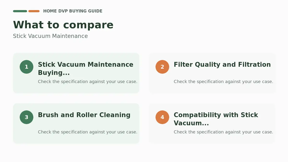 Stick Vacuum Maintenance 2026 1 Key factors to compare when choosing Stick Vacuum Maintenance