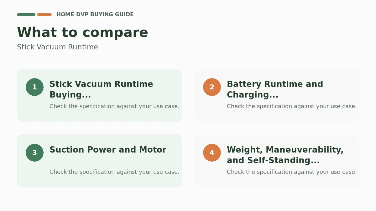 Key factors to compare when choosing Stick Vacuum Runtime