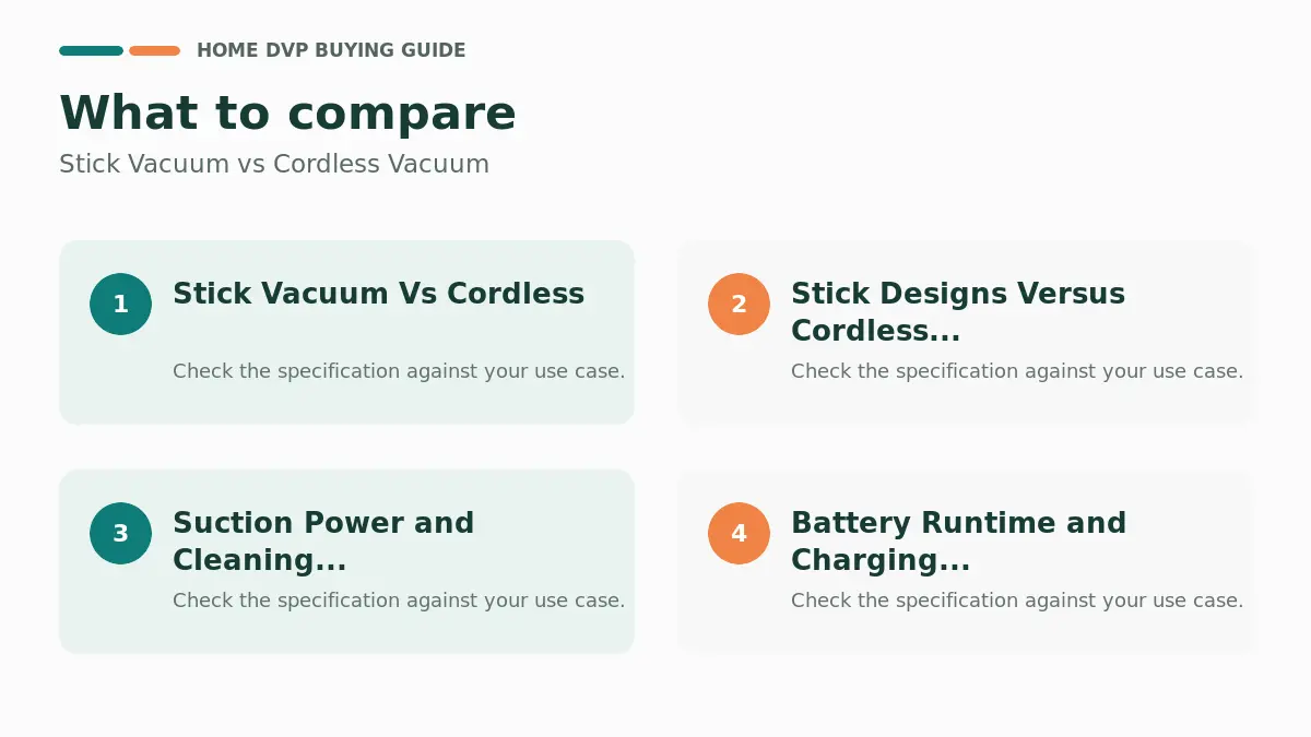 Key factors to compare when choosing Stick Vacuum vs Cordless Vacuum