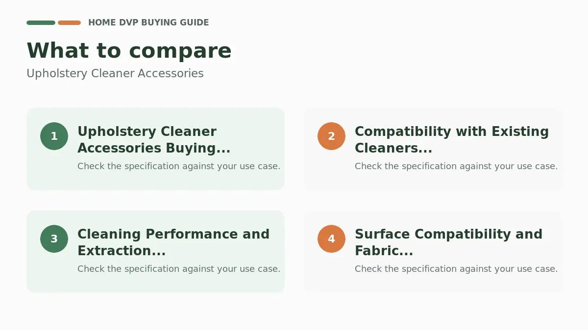 Upholstery Cleaner Accessories 2026 1 Key factors to compare when choosing Upholstery Cleaner Accessories