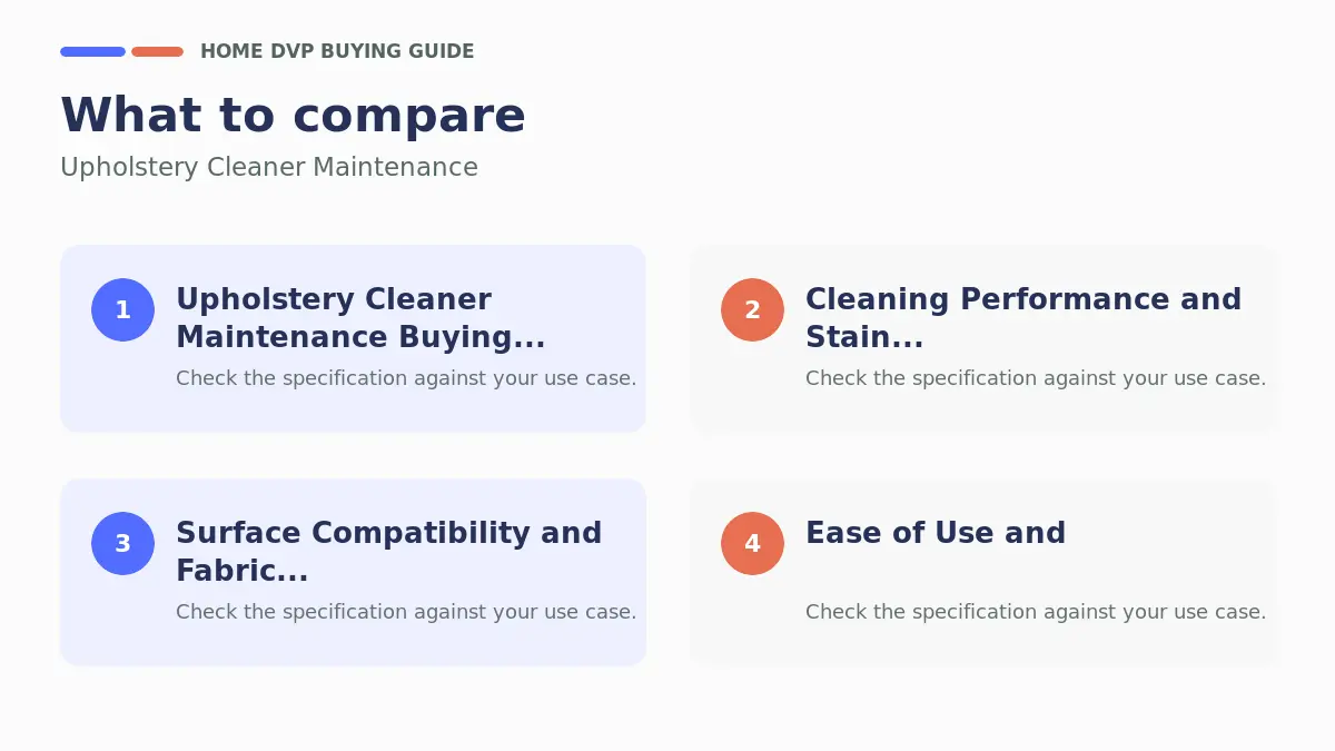 Key factors to compare when choosing Upholstery Cleaner Maintenance