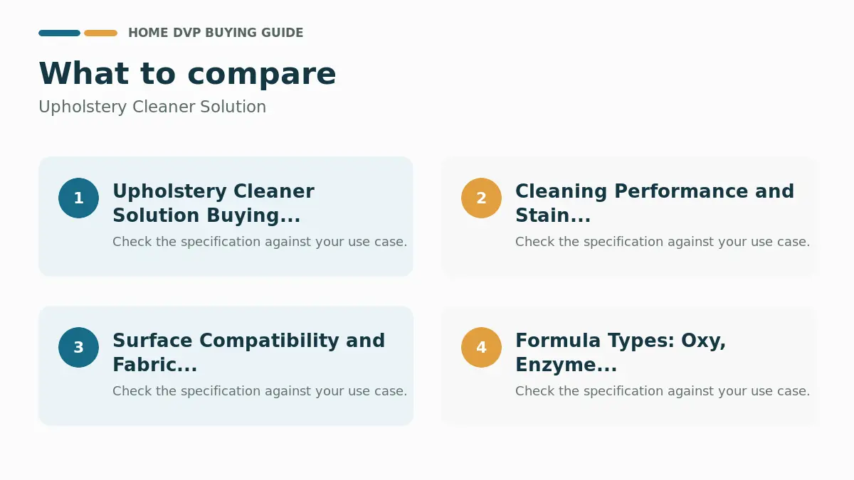 Key factors to compare when choosing Upholstery Cleaner Solution