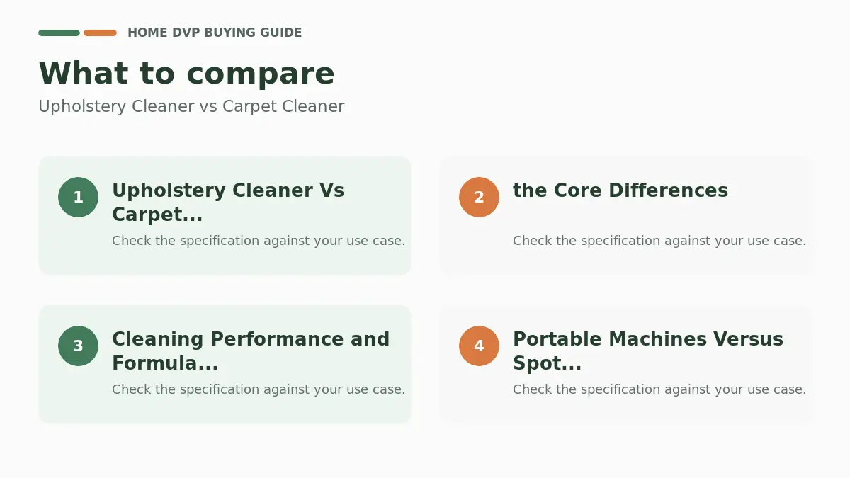Key factors to compare when choosing Upholstery Cleaner vs Carpet Cleaner