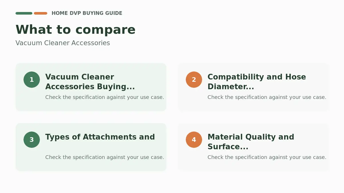Vacuum Cleaner Accessories: Compatibility and Uses 1 Key factors to compare when choosing Vacuum Cleaner Accessories