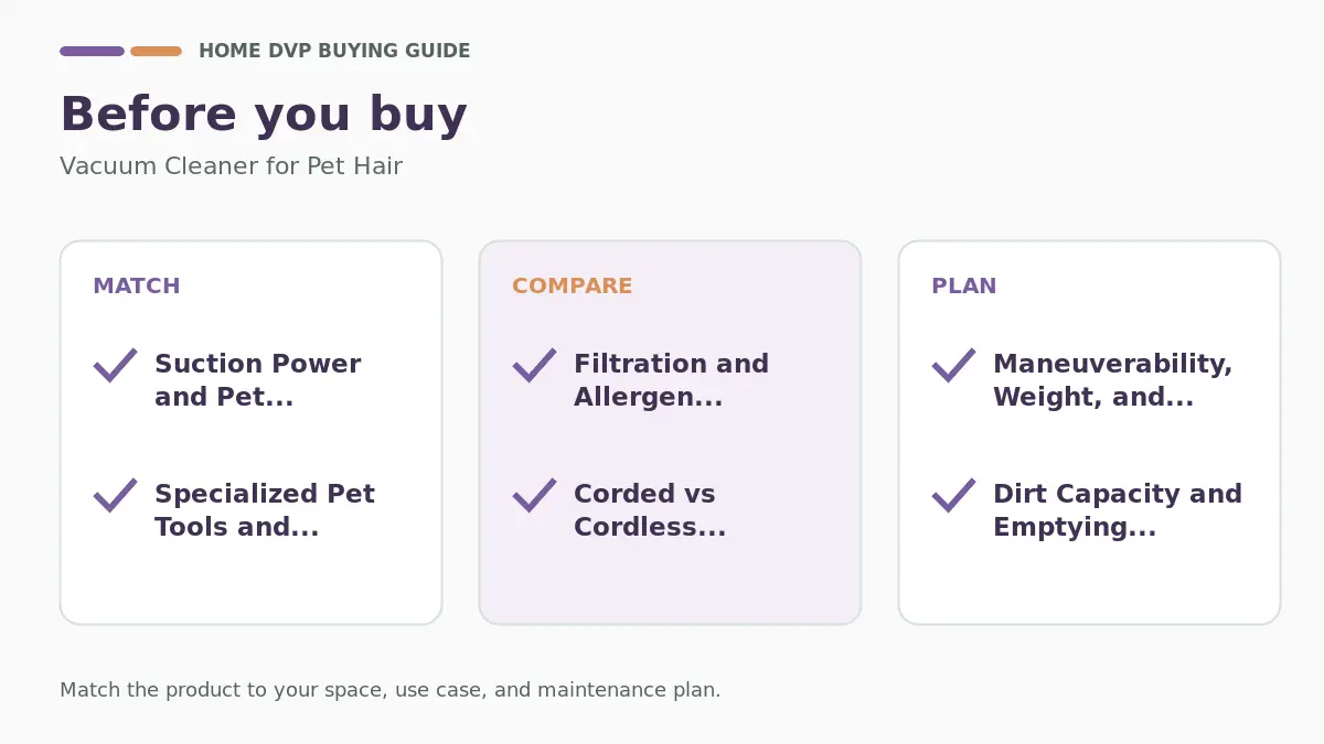 Pre-purchase checklist for comparing Vacuum Cleaner for Pet Hair