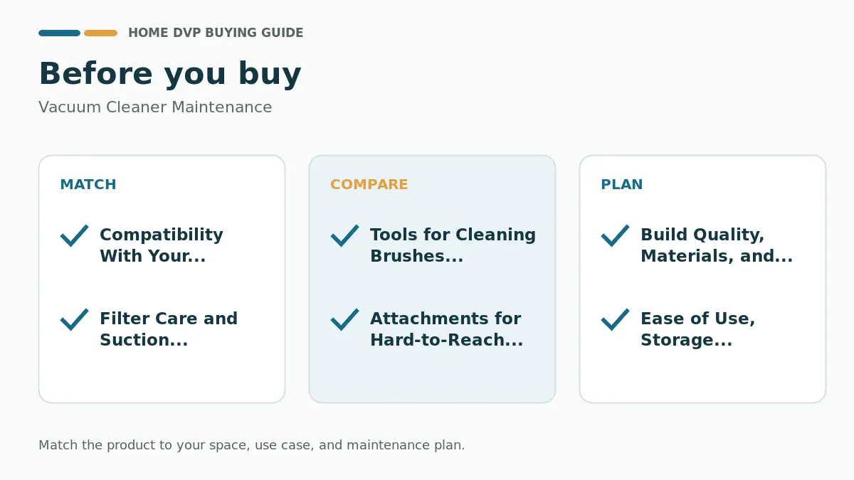 Pre-purchase checklist for comparing Vacuum Cleaner Maintenance