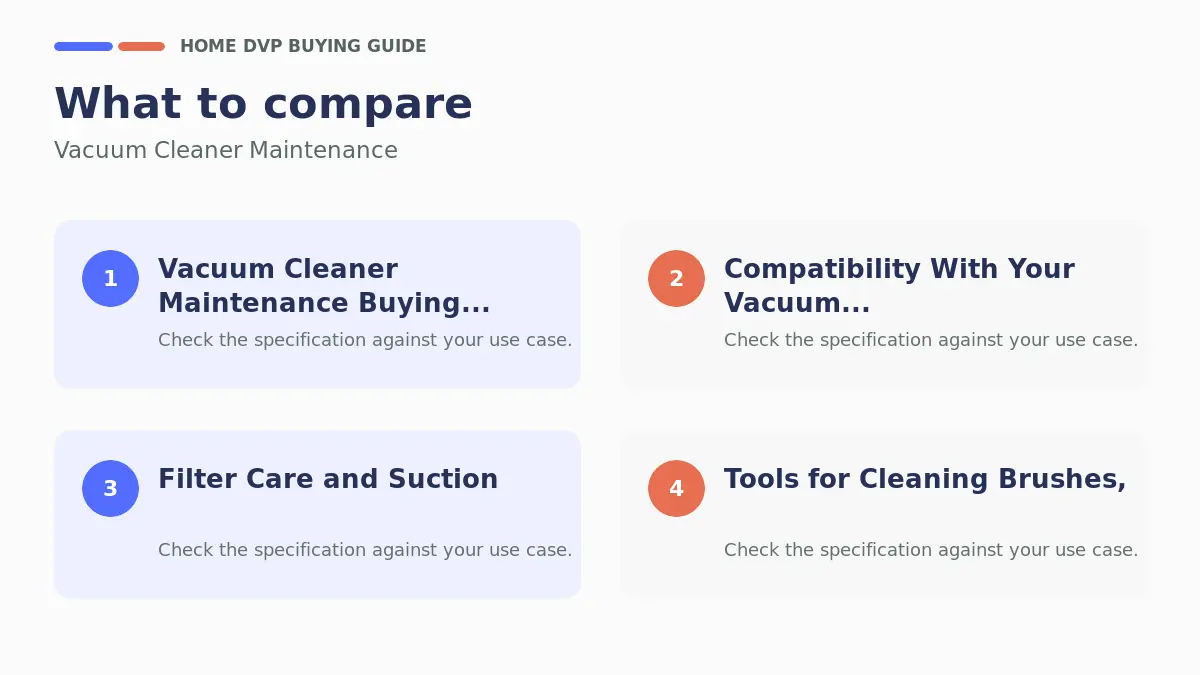 Key factors to compare when choosing Vacuum Cleaner Maintenance