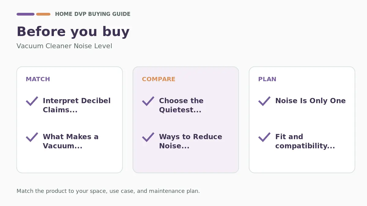 Pre-purchase checklist for comparing Vacuum Cleaner Noise Level