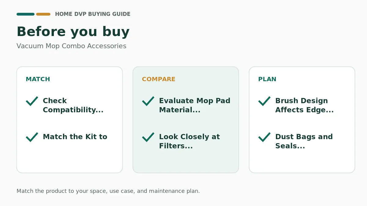 Vacuum Mop Combo Accessories 2026 2 Pre-purchase checklist for comparing Vacuum Mop Combo Accessories