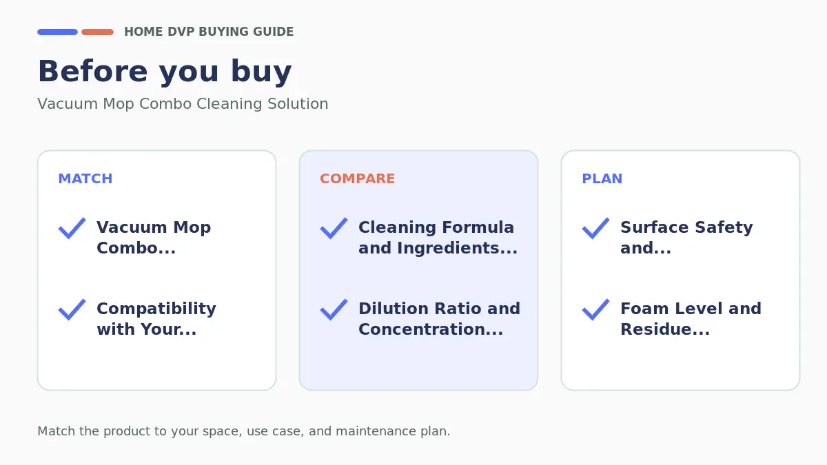 Pre-purchase checklist for comparing Vacuum Mop Combo Cleaning Solution