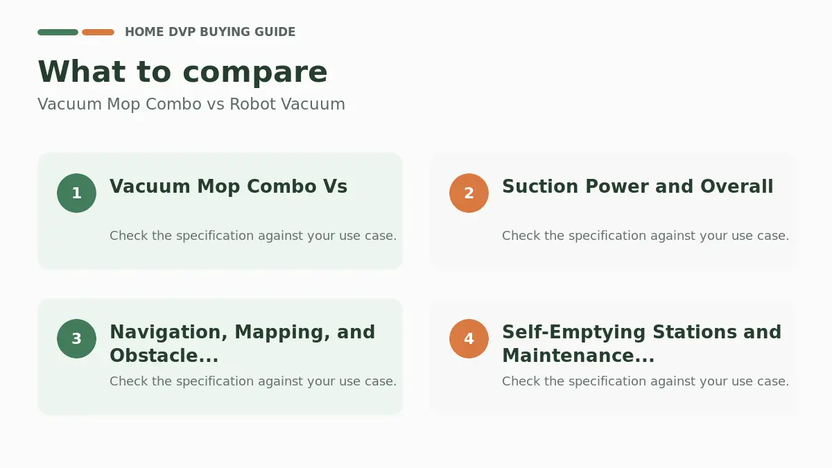 Key factors to compare when choosing Vacuum Mop Combo vs Robot Vacuum