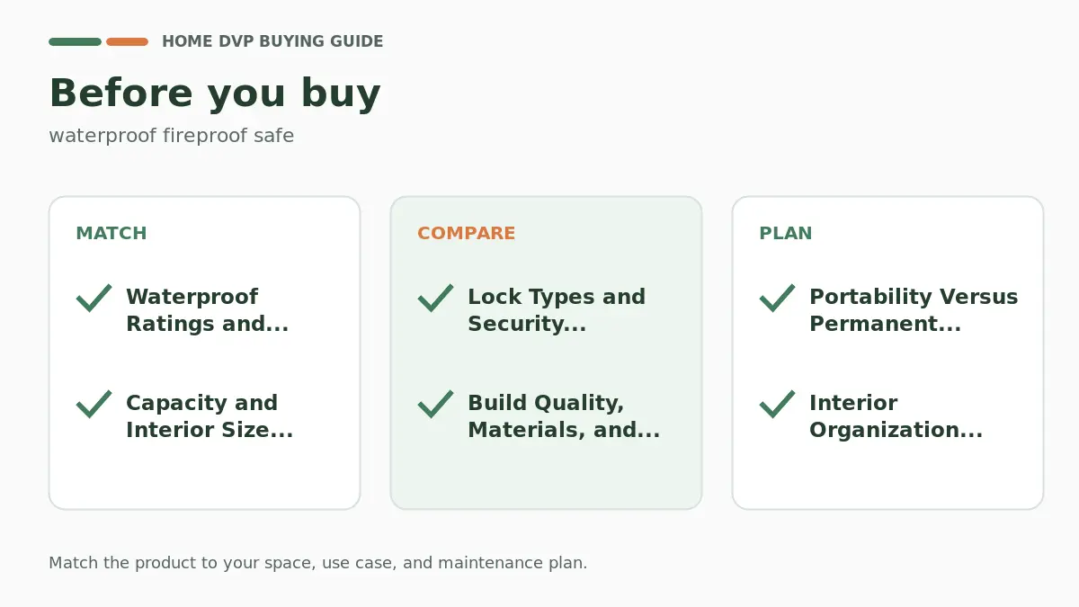 Pre-purchase checklist for comparing waterproof fireproof safe