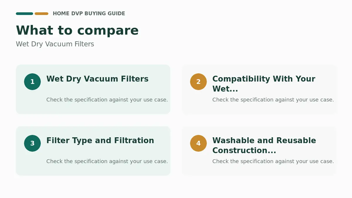 Wet Dry Vacuum Filters 2026: Expert Reviews & Buying Guide 1 Key factors to compare when choosing Wet Dry Vacuum Filters