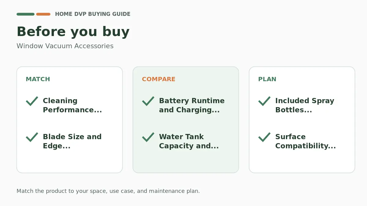 Pre-purchase checklist for comparing Window Vacuum Accessories