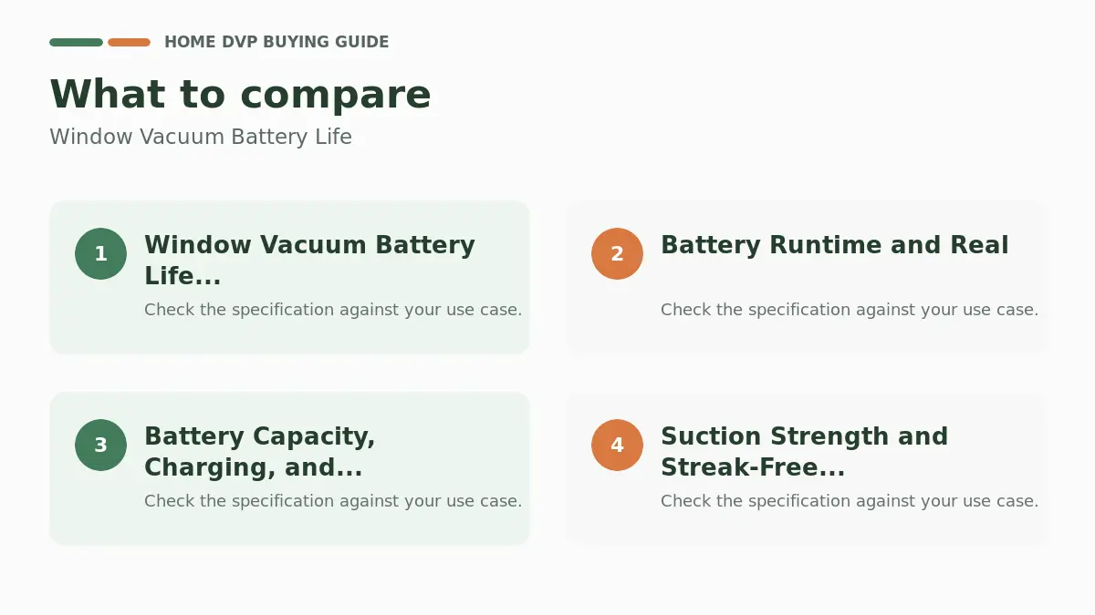 Key factors to compare when choosing Window Vacuum Battery Life