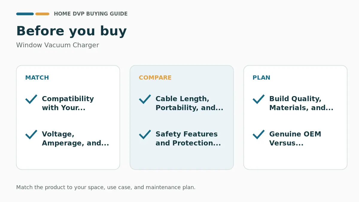 Pre-purchase checklist for comparing Window Vacuum Charger