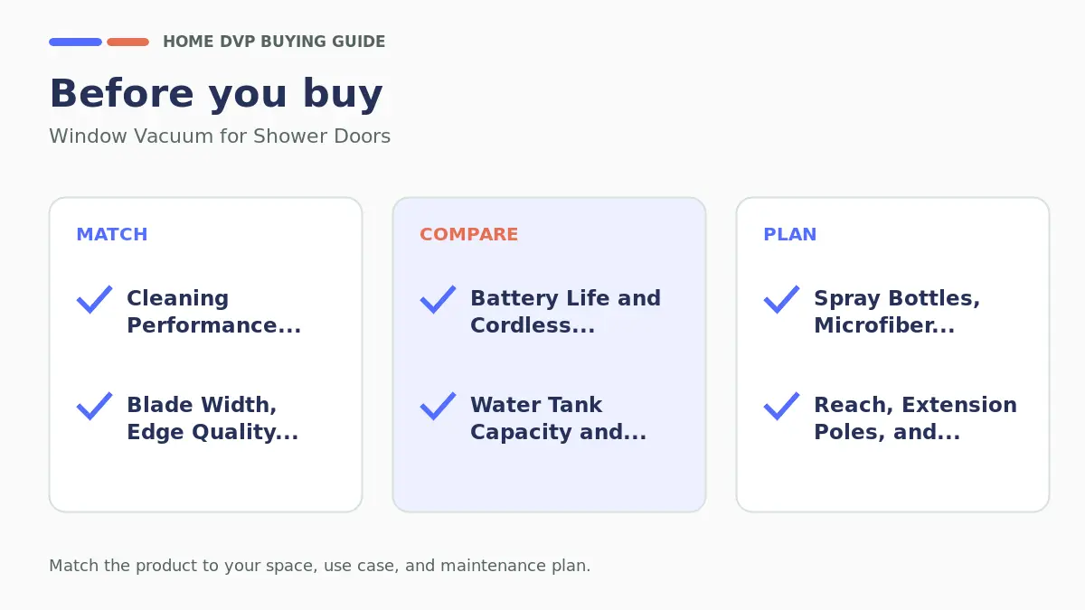 Pre-purchase checklist for comparing Window Vacuum for Shower Doors