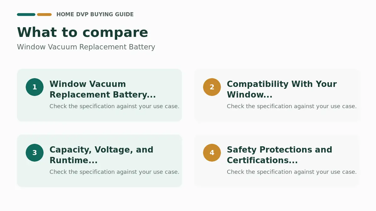 Window Vacuum Replacement Battery %year% 1 Key factors to compare when choosing Window Vacuum Replacement Battery