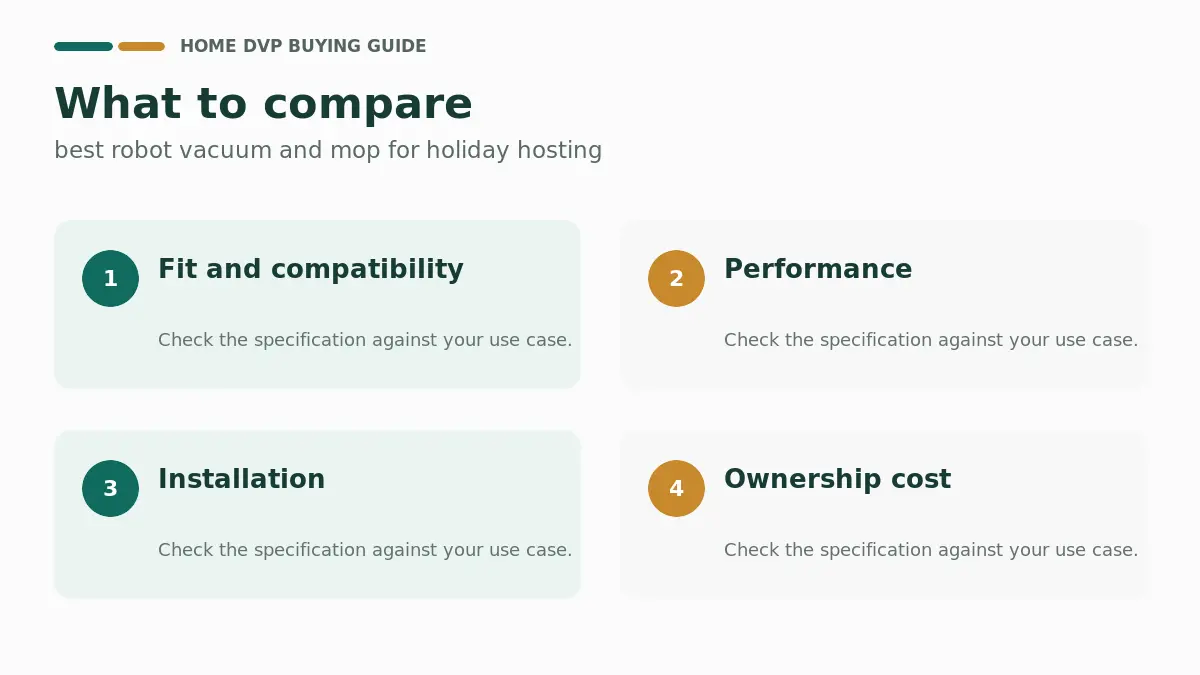 Best Robot Vacuum and Mop for Holiday Hosting (2026): Three Options Compared 1 Key factors to compare when choosing best robot vacuum and mop for holiday hosting