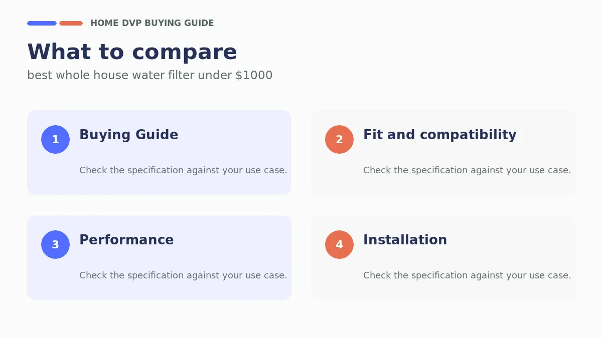 best whole house water filter under $1000 2026: Expert Reviews & Buying Guide 1 Key factors to compare when choosing best whole house water filter under $1000